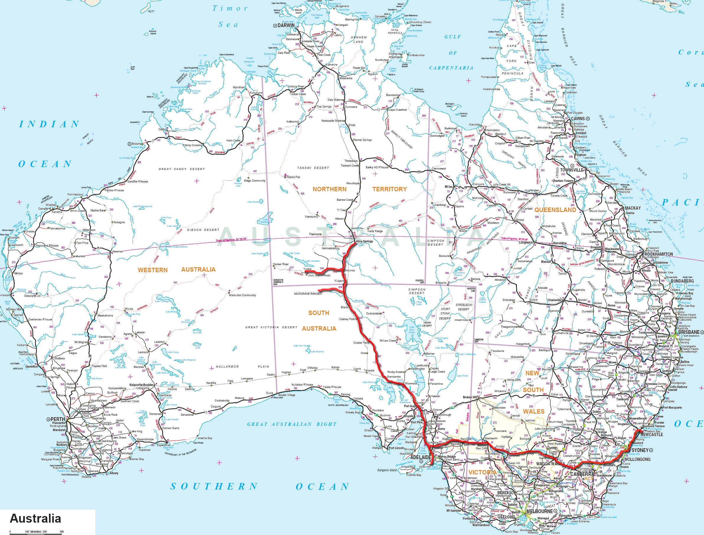 Detailed Travel Map Of Australia Maps Gambaran
