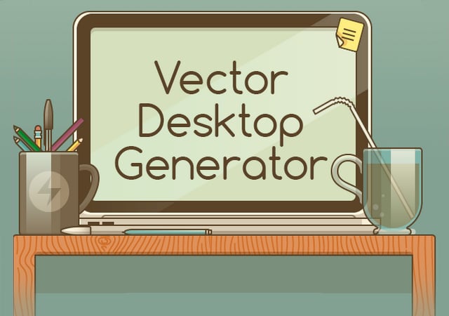 200 Desktop Elements Vector Scene Generator