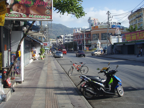 At the end of one of the main streets in Patong.