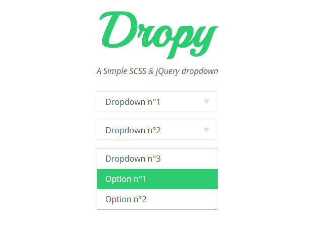 Dropy: A Simple SCSS & JQuery Dropdown