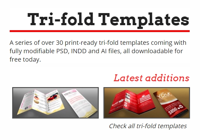 20 Free Professional Tri-fold Print Templates