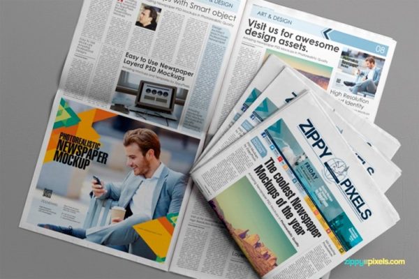 Free Customizable Newspaper and Advertising Mockup