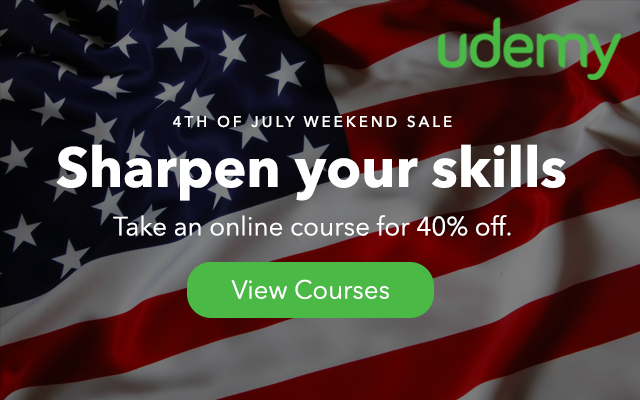 Udemy 4th of July Sale - 40% OFF