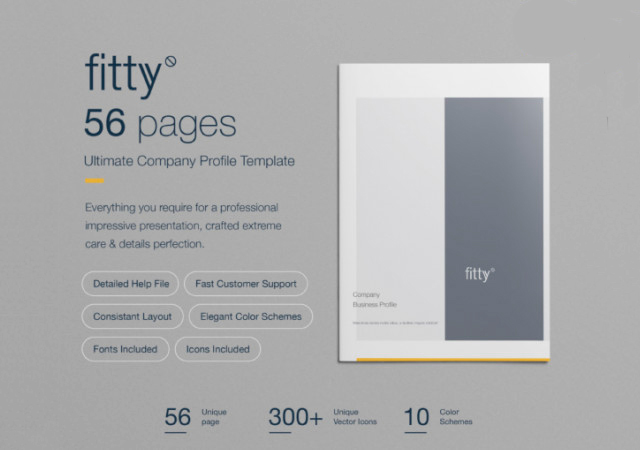 Fitty: 56-Page Company Profile Template