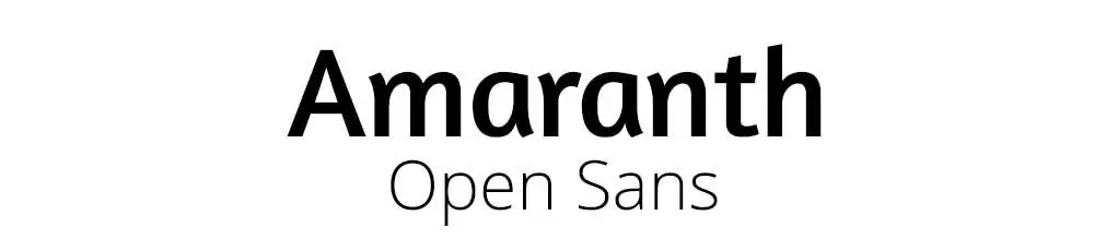 Combinación de fuentes Amaranth y Open Sans