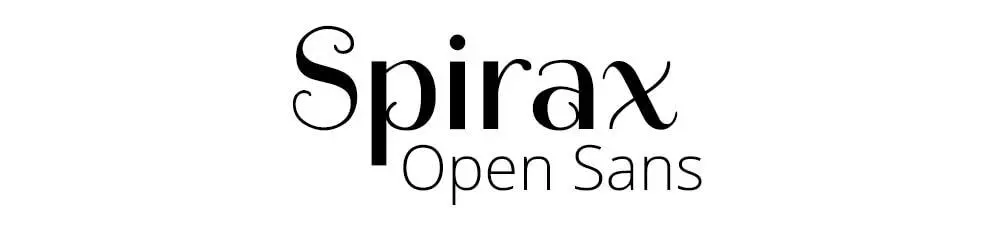 Combinación de fuentes Spiriax y Open Sans