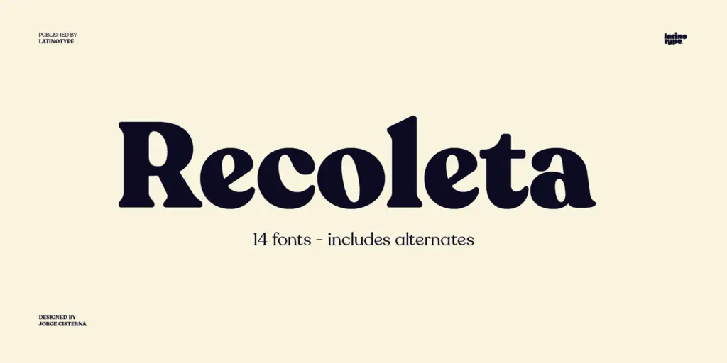 Recoleta strong modern serif font for logo design
