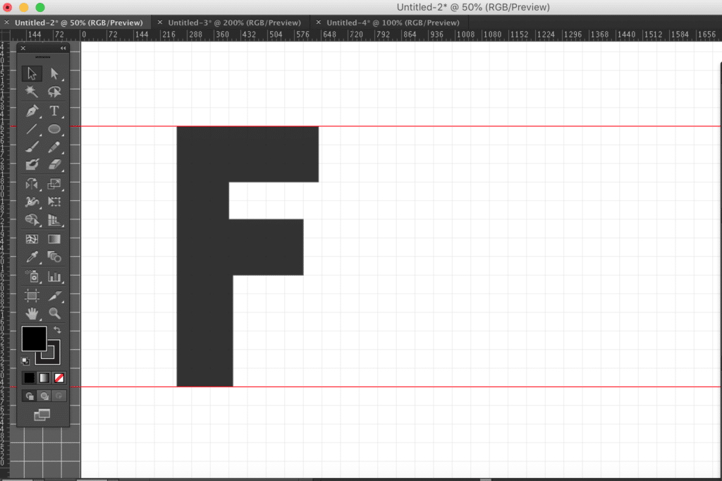 The updated, now completed F shape