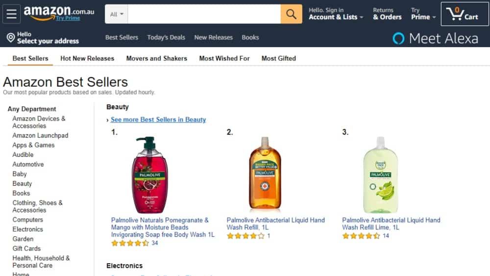 Amazon homepage featuring consistent web design and user experience 