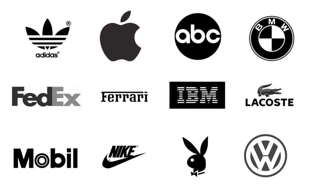 logotipos en blanco y negro