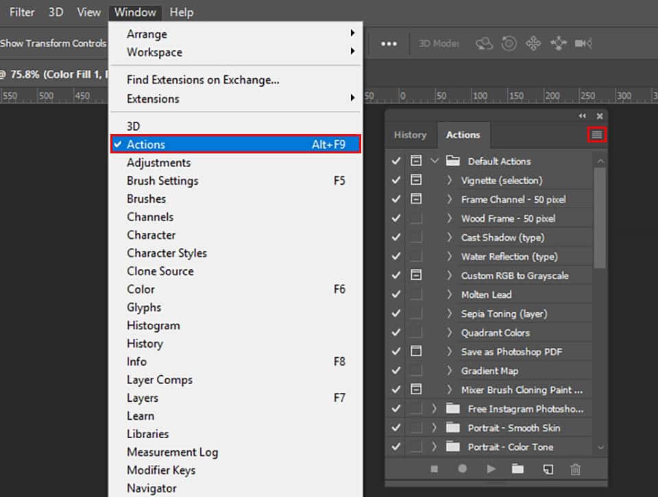 How to install photoshop actions