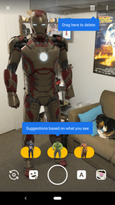 Altered reality stickers for Marvel's Avengers characters on Google Playground - AR Content Marketing 
