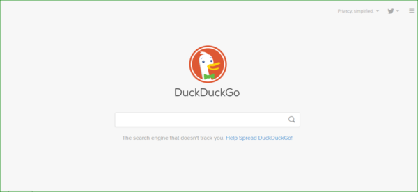 DuckDuckGo Homepage - Example of White Space in Web Design - Web Design Trends 2020