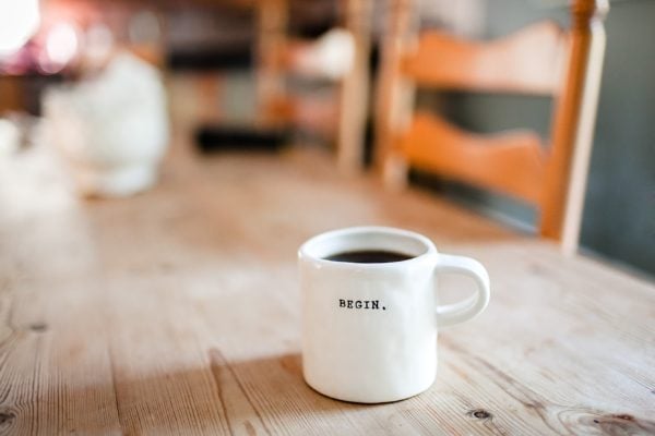 Begin coffee mug - Start your first business with no money