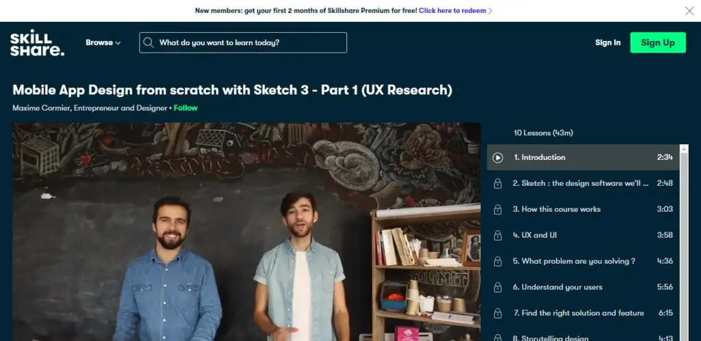 Skillshare: Mobile App Design from scratch with Sketch 1, 2, 3