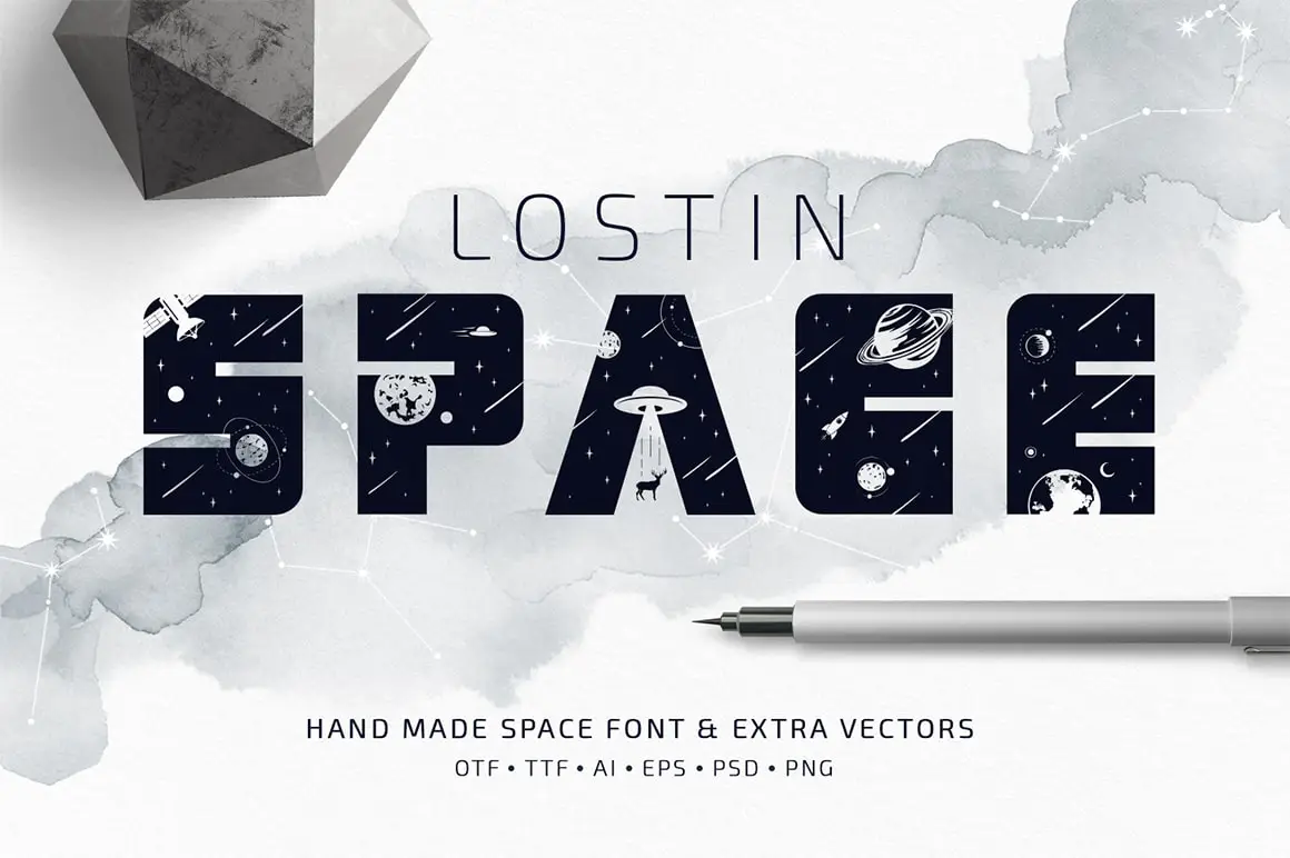 Lost In Space – Regular And Color Font (SVG)
