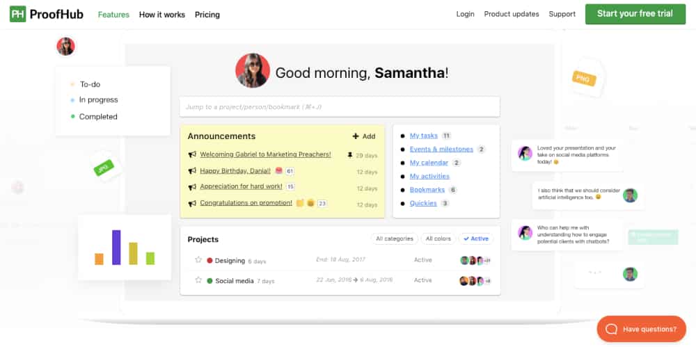 ProofHub all in one project management software for working remotely