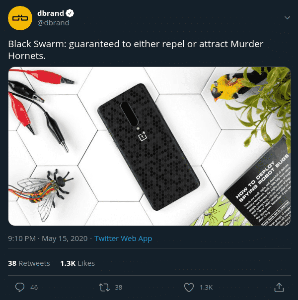Dbrand's quirky brand humor translates to their Twitter posts
