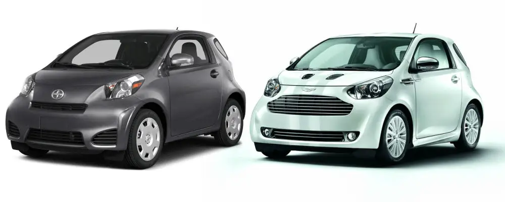 Aston Martin Cygnet and the Toyota Scion iQ are the same car with different branding