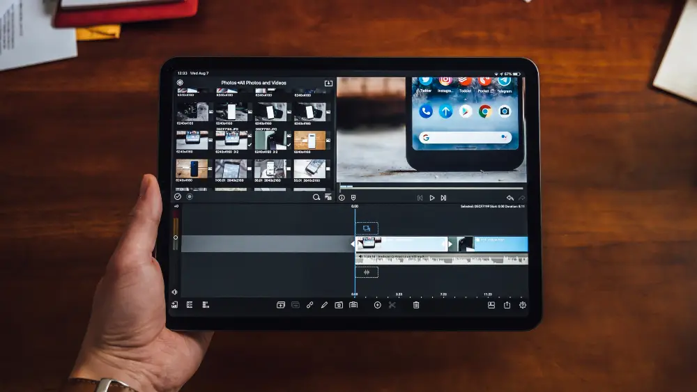 Video editing tool on black tablet - Content creation formats