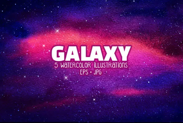Galaxy Watercolors Illustrations