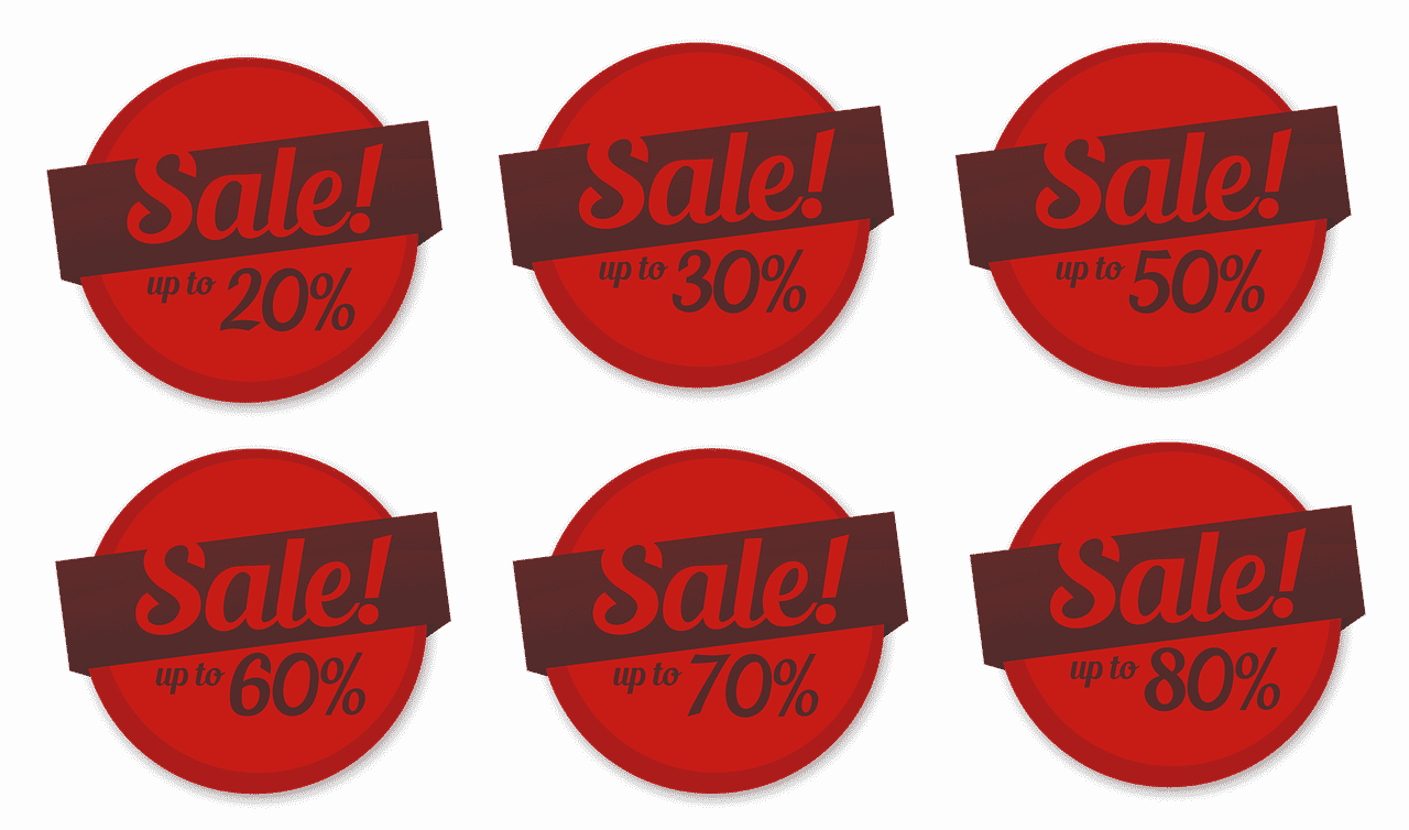 Discount sale icons can be used in new business marketing