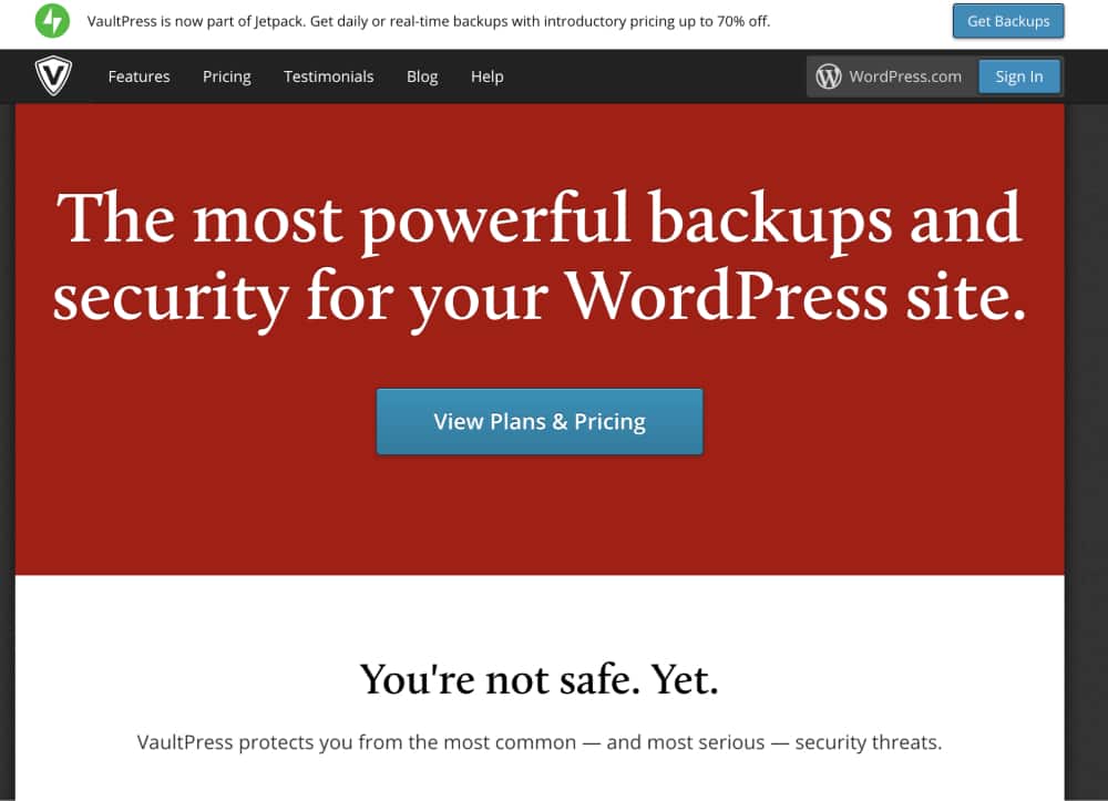 VaultPress WordPress Security Plugin