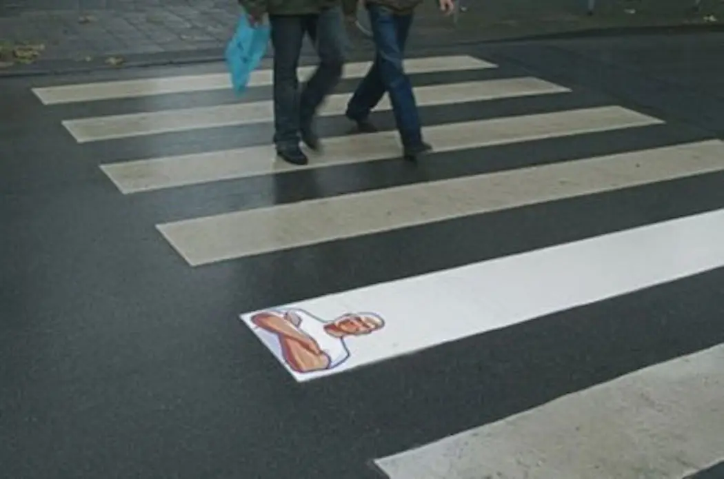 Mr Clean ambient guerilla marketing on pedestrian crossing