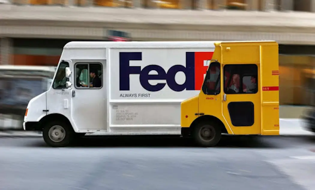 FedEx ambush guerilla marketing displaying POD over DHL