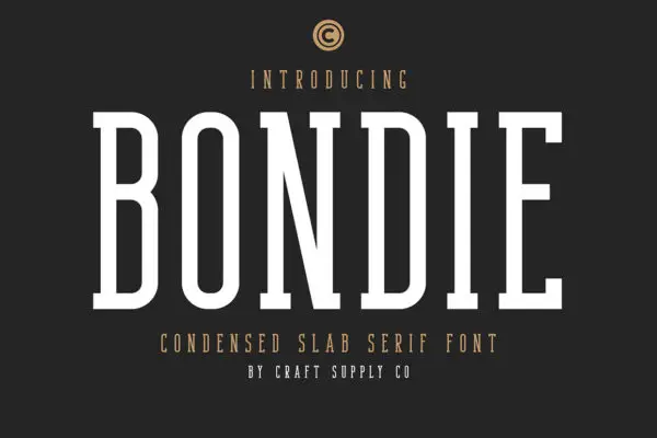 Bondie – Condensed Slab Serif Font