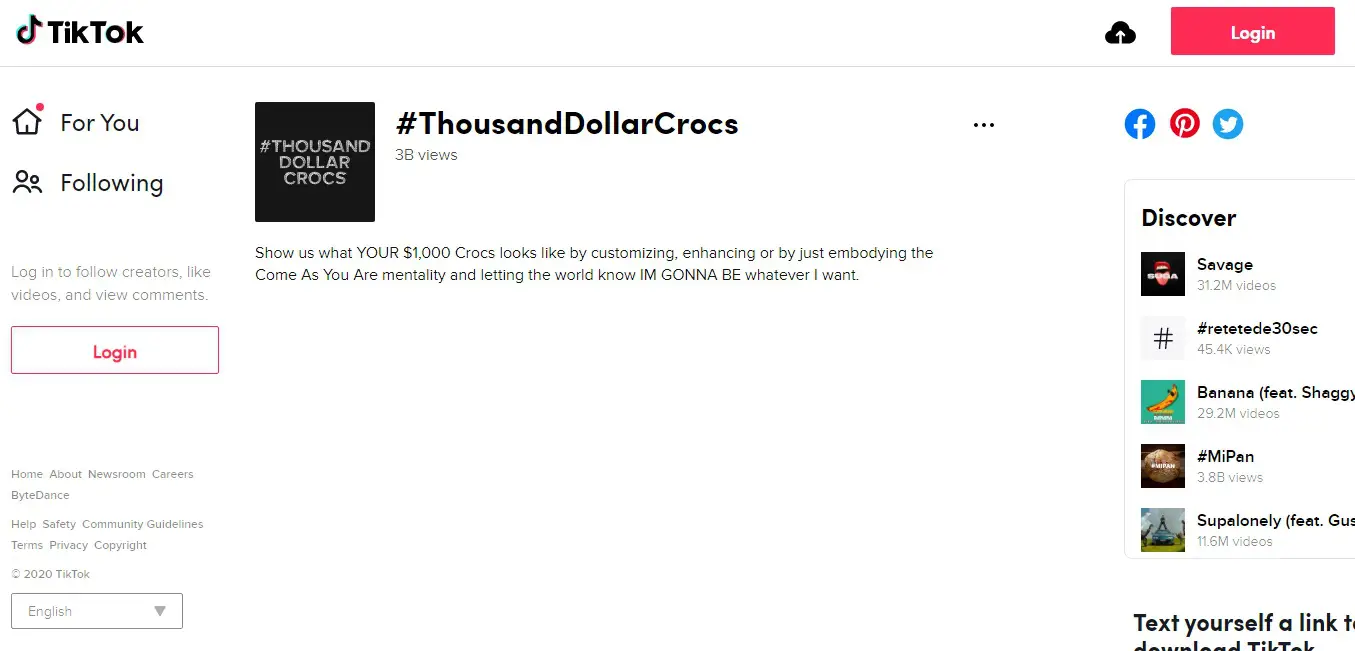 TikTok Challenge: Crocs Thousand Dollar Crocs