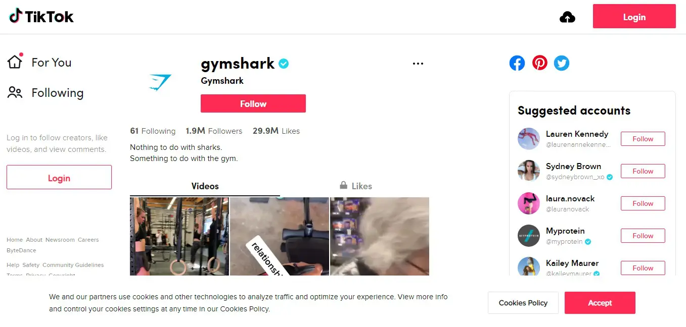 TikTok Content Promotion: Gymshark
