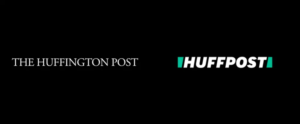 Huffington Post 2017 rebrand, logo before and after
