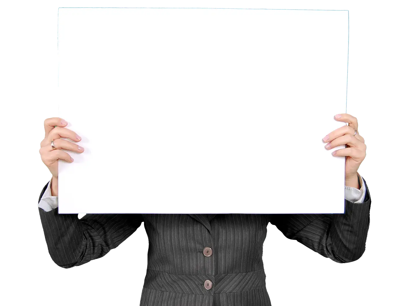 Man holding blank sign with no message