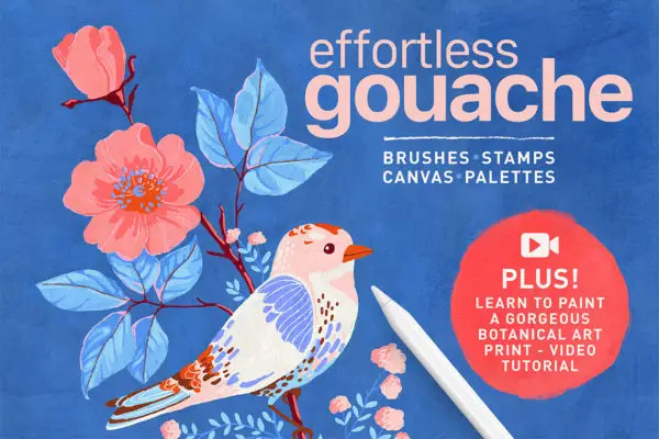Hand-painted Gouache Brushes for Photoshop and Procreate