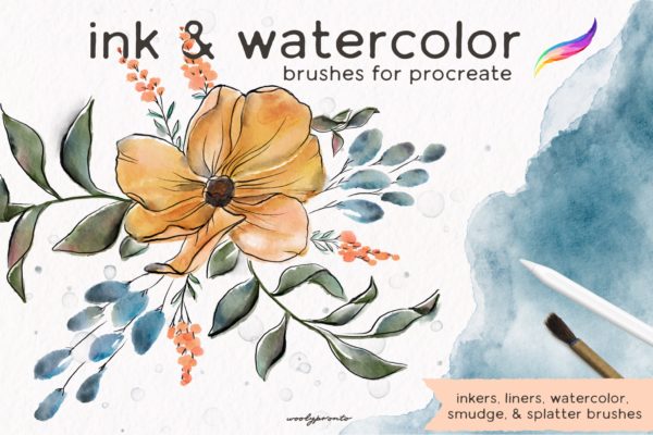 Ink & Watercolor Brushes for Procreate
