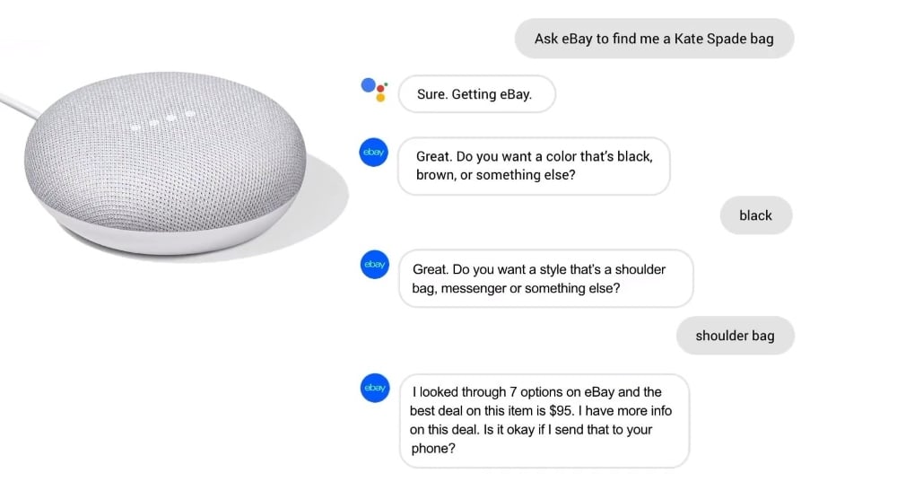 Google Assistant eBay voice search