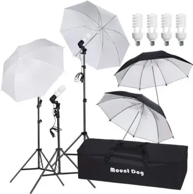 MountDog 33" Photography Umbrella Continuous Lighting Kit
