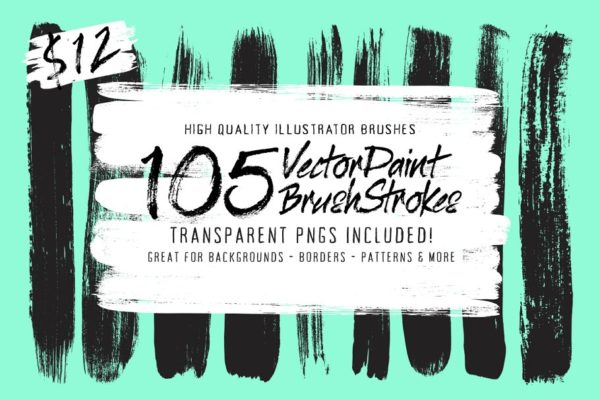 105 Illustrator Paint Stroke Brushes