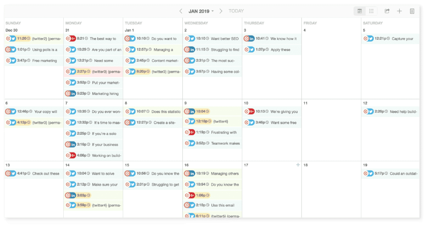CoSchedule content calendar