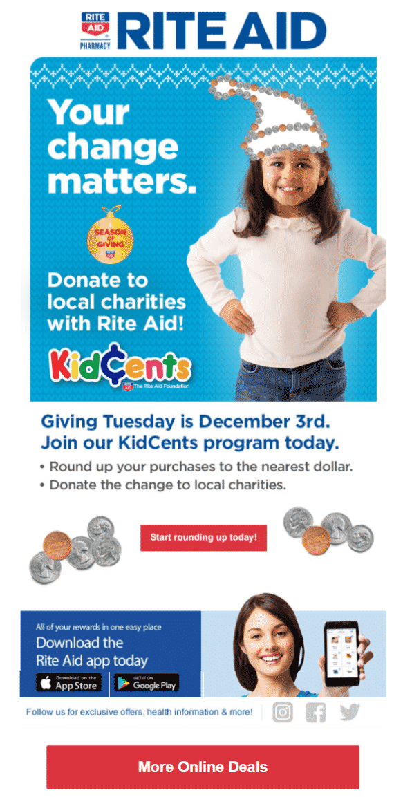 Holiday email marketing Rite Aid