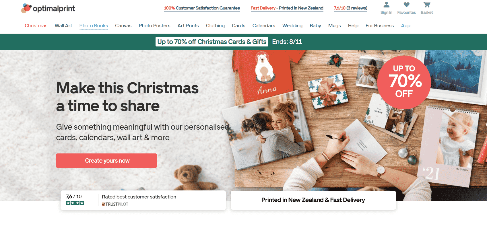Holiday email marketing landing page