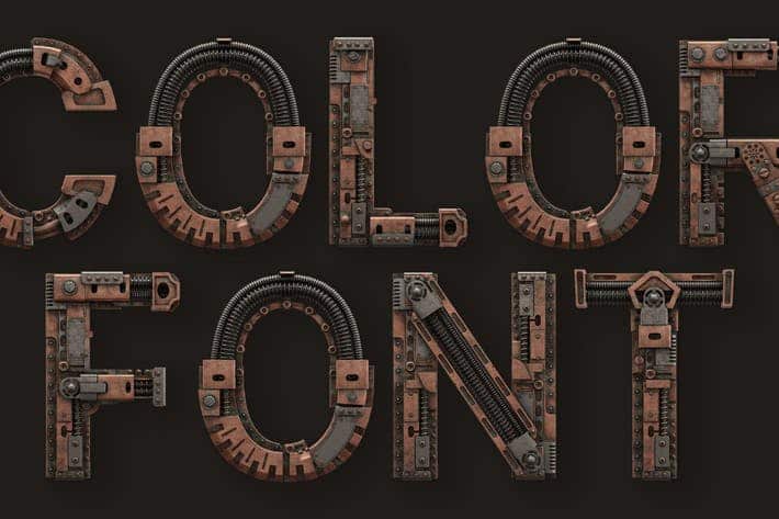 Steampunk - 3D Color SVG Font