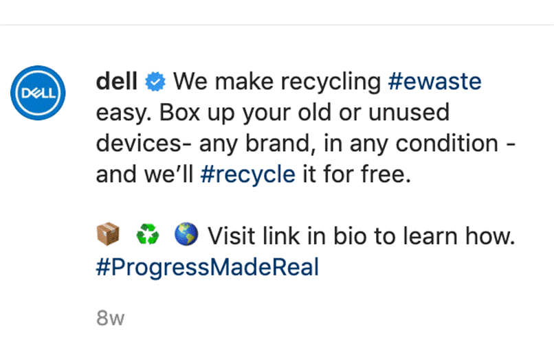 Good use of Instagram hashtags by @dell