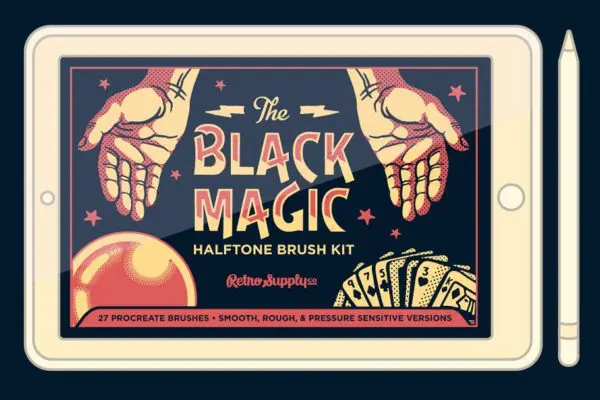 Black Magic Halftones for Procreate