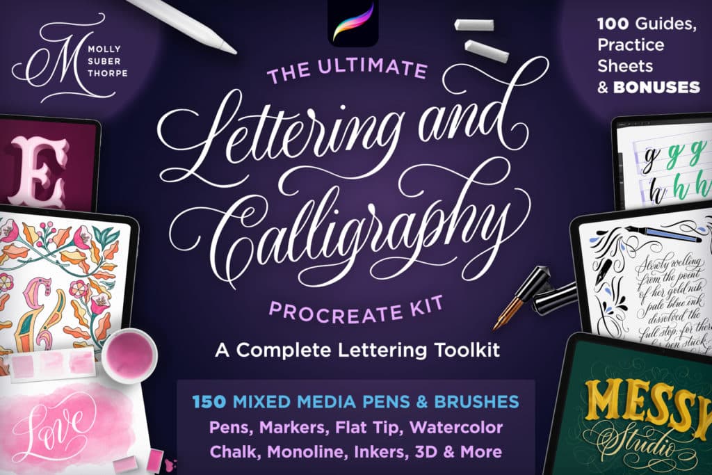Procreate Lettering & Calligraphy Kit is the best procreate calligraphy kit