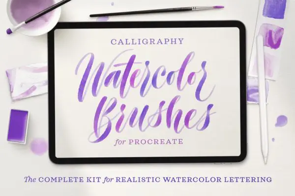 Watercolor Calligraphy Procreate Brush Pack