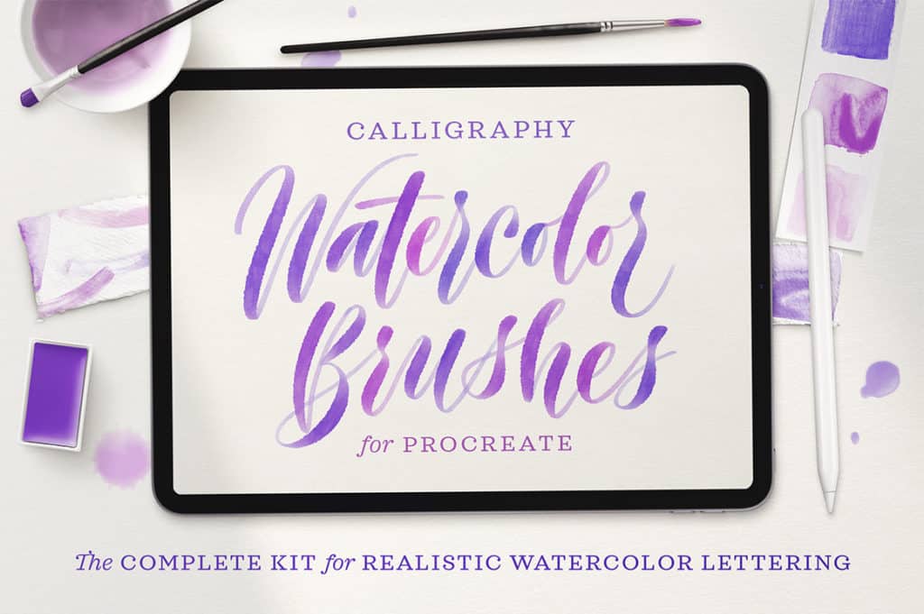 Watercolor Calligraphy Procreate Brush Pack