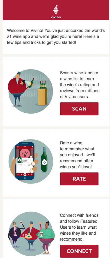 Geometric shapes in Vivino email - Email Design Trends 2021