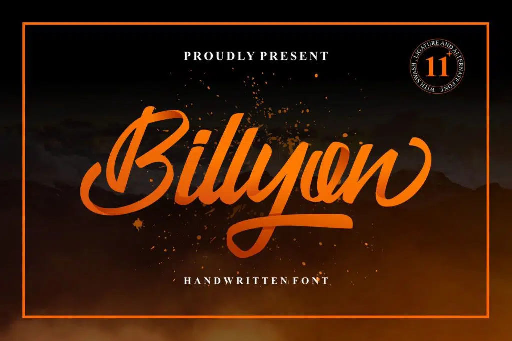 Billyon — A handwriting font with finesse